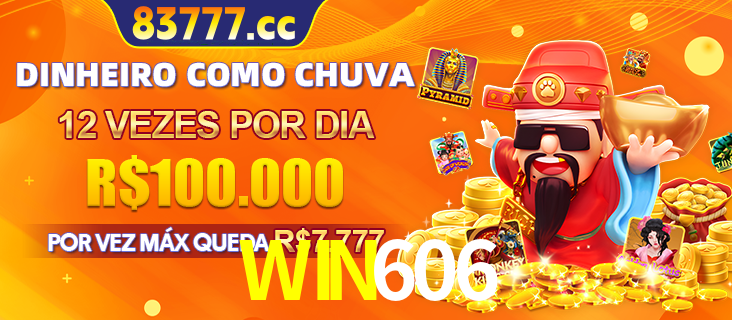 Banner do programa de recompensas Recomende para amigos do WIN606, detalhando os bônus por convidar amigos, com prêmios que chegam a R$288.888.